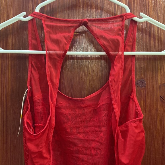 NWT 2 x Jezebel Penelope Lace & Mesh Teddy size M color Red and White - Picture 7 of 16